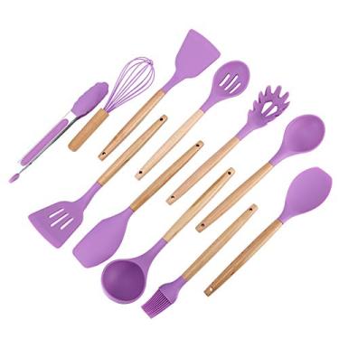 Imagem de 12 Unidades de Conjunto de Utensílios de Cozinha de Silicone para Não Cozinhar Colheres de Spa - Utensílios de Cozinha Simples e Essenciais Utensílios de Cozinha para Chef