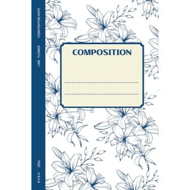 Imagem de composition note: notebook blue flower