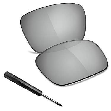 Imagem de TRUSHELL Lentes de reposição polarizadas para óculos de sol Oakley TwoFace OO9189 - Espelhado prateado