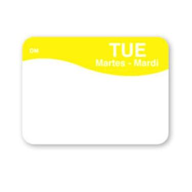 Imagem de DayMark IT1100292 DissolveMark Etiqueta Dissolúvel Dia da Semana Economia Trilingual Economy, Terça-feira, 21 mm x 4,5 cm, Amarelo (Rolo de 1000)
