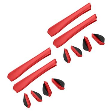 Imagem de 2 pares de protetores de nariz de substituição e pontas de orelha kit de borracha de manga de têmpora para óculos de sol Oakley Pit Bull OO9127, Red Rubber Kits, One Size