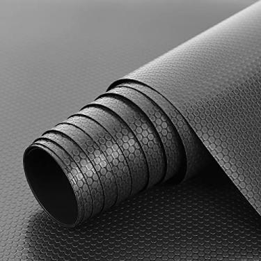 Imagem de HooTown Tapetes de gaveta de armário de cozinha com forro de prateleira, 39 cm de largura x 18 metros de comprimento, borracha EVA não adesiva lavável à prova d'água, armário de despensa, armário, tapete organizador de gaveta, preto