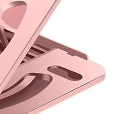 Imagem de Suporte para Laptop de Silicone PP e ABS Dobrável 8 Engrenagens Suporte de Resfriamento para Laptop Portátil para Trabalho Doméstico O Suporte de Resfriamento para Laptop Rosa é
