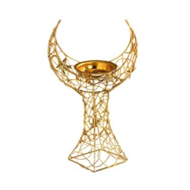 Imagem de Ｂｅｓｇａ Queimador de incenso porta-incenso, decoração de casa, ornamento, presente, escultura criativa de lua, portátil para hotel, quarto, sala de estar, Ouro