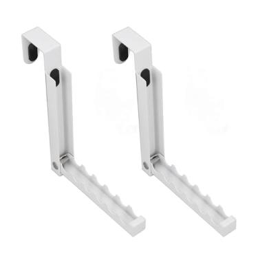 Imagem de Cabide Dobrável de Aço Carbono para Porta e Gancho de Roupas para Lavanderia, Rack de Secagem de Porta Com Montagem W Suporte de Roupas Dobrável Com 6 Ganchos