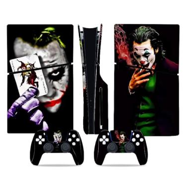 Imagem de Toxxos Capa para PS5 Slim Disc Edition - Capa de acessórios para console e controle de disco fino Capas para controle PS5 presente ps5 Skins para console conjunto completo PS5 Skin Joker preto