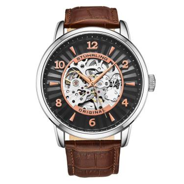 Imagem de Relógio Masculino Stuhrling 3973 Automático 48mm, Marrom e Preto