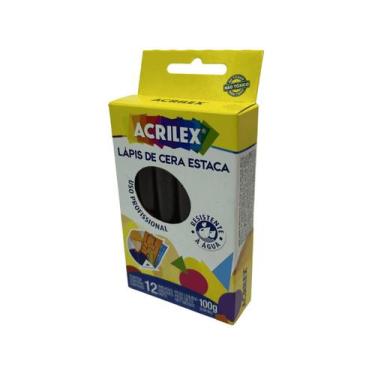 Imagem de 1 Cx Lápis De Cera Estaca Preto - Acrilex