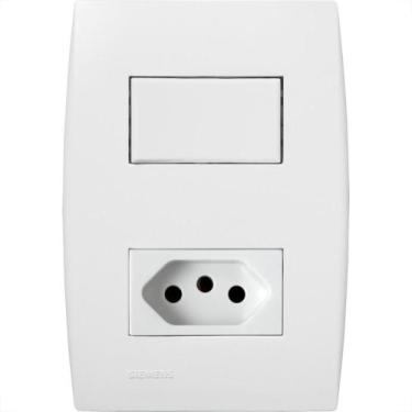 Imagem de Conjunto Soprano Ilus 4X2 Branco Com Placa(1Simples+Tomada) 5Ta99066