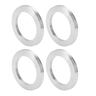 Imagem de INFINAUTO Anéis centralizados no cubo da roda do carro OD 106,1 mm para ID 76,1 mm eixo central de rodas amortecedores Hubrings liga de alumínio tom prata durável