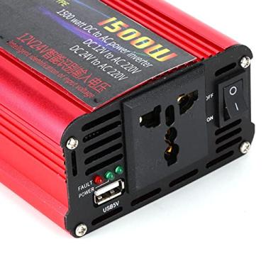 Imagem de Inversor de Energia de 1500W de Carro 12V/24V DC a 220V Adaptador de Conversor de Carregador USB CA Onda Senoidal Modificada