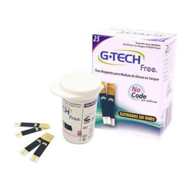 Imagem de Tiras Reagentes p/ Medição de Glicose 25 Unidades - G-Tech Free1