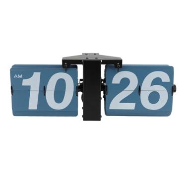 Imagem de Relógio de Mesa Mecânica Grande Números Grandes Relógios de Mesa de Mesa Vintage Retro Automáticos, Relógio Digital do Relógio de Grande Número de Relógio (Preto com páginas azuis)