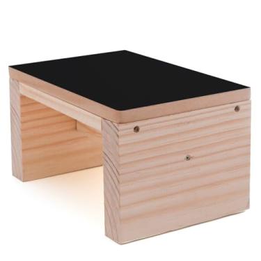 Imagem de Escada Escadinha 1 Degrau Maca Estética Hospitalar 90kg Infantil Madeira Quarto E Banheiro Banquinho Premium (Preto)