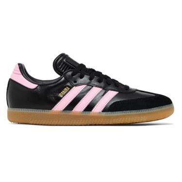 Imagem de adidas Originals Tênis de futebol masculino Samba, Core Black/Light Pink/Gum, 36