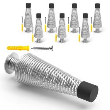 Imagem de Mousike Rolhas de porta silenciosas, flexão de 360° de alta elasticidade, sem ruído de colisão ao abrir ou fechar a porta, batentes de porta de mola de 11 cm protegem as paredes e portas, também