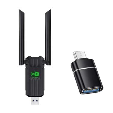 Imagem de Xinliliang Adaptador WiFi USB 1300Mbps, USB 3.0 banda dupla 5G/2,4G, antenas duplas 2dBi, suporta Windows 11/10/8.1/8/7/XP, adaptador sem fio para adaptadores de rede de computadores desktop
