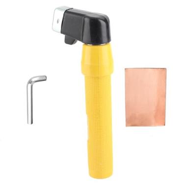 Imagem de MUNEFE Porta de eletrodo de soldagem, suporte para haste de soldagem do tipo Twist Type, braçadeira eletrodo de soldagem de 400amp Stick para máquina de soldagem (Amarelo)