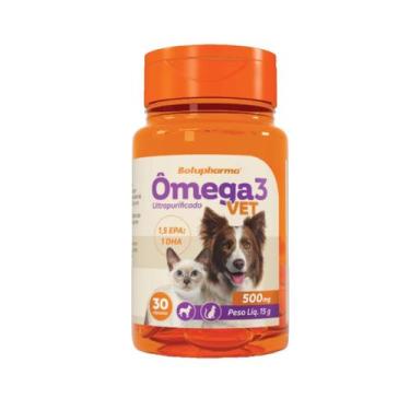 Imagem de Ômega 3 vet 500mg com 30 cápsulas para cães e gatos - BOTUPHARMA
