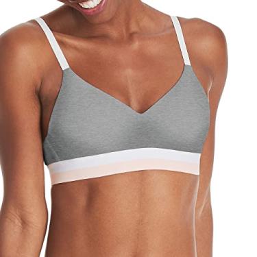 Imagem de Hanes Sutiã feminino push-up sem fio, ajuste Comfortflex, ecológico, tamanhos P-2X+, Cinza mesclado, 3G