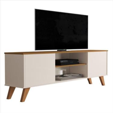 Imagem de Rack Bancada Helena 1.36 com 2 Portas Off White Nature Sal