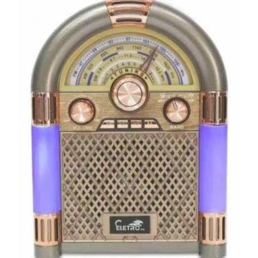 Imagem de Rádio Vintage Retrô 3 Bandas Fm Am Sw Bluetooth Usb Cartão - Eletro me