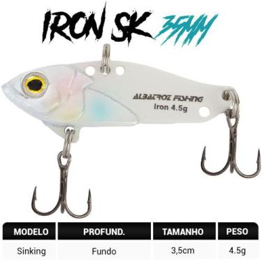 Imagem de Isca Artificial Albatroz Ferrinho Iron Vibe 4,5g 35mm Branco 03 Fundo 