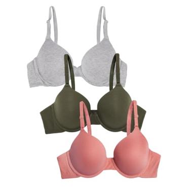 Imagem de Fruit of the Loom Sutiã feminino, Desert Dusk/cinza mesclado/oliva, 34DDD