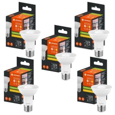 Imagem de Kit 5 Lâmpada led par20 dimerizavel 127v 5.5w 2700k branco quente 525l