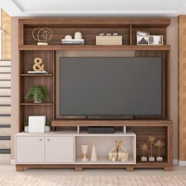 Imagem de Estante para Home Theater e TV até 70 Polegadas 2 pt Nogueira e Off White