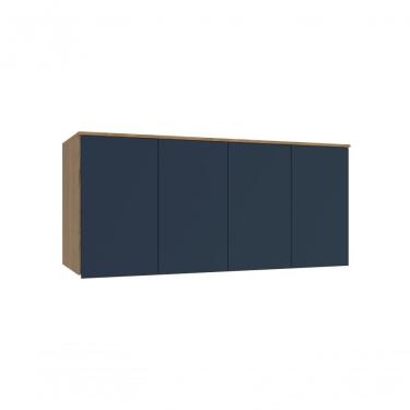 Imagem de Armário Aéreo 4 Portas Kappesberg Adapt Nogueira/azul Profundo 155cm