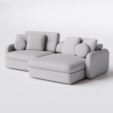 Imagem de Sofá Denver Retrátil e Reclinável 2,14m em Chenille Cinza Claro - Home