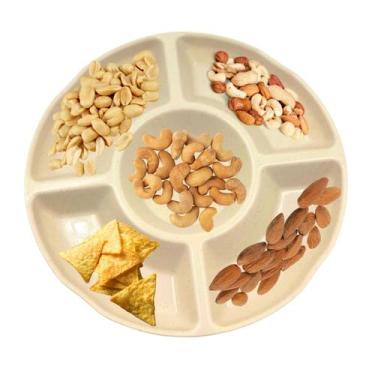 Imagem de Petisqueira 5 Divisórias Bandeja Frios Petiscos Fondue Free BPA Yab