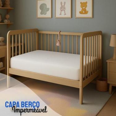 Imagem de Capa Para Colchão Berço Mini Cama Impermeável Com Zíper - BRANCA - Mir