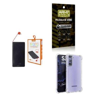 Imagem de Power Bank 10.000Mah + Capinha Samsung S21Plus + Película 3D - Armyshi