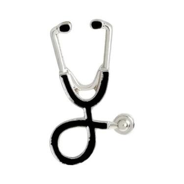 Imagem de Moda série médica metal esmalte broche estetoscópio masculino feminino