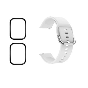 Imagem de Kit Pulseira + Película compatível com GTS 4 / 4Mini NEW / 4Mini / 3/2 / 2 Mini / 2e / GTS A1914 (Branco, GTS 2 Mini)