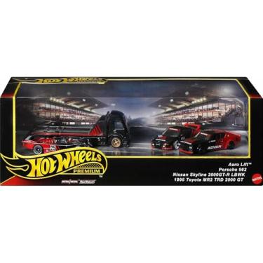 Imagem de Hot Wheels Premium Collector ADVAN Racing Display Sets, 3 Cars & 1 Transporter