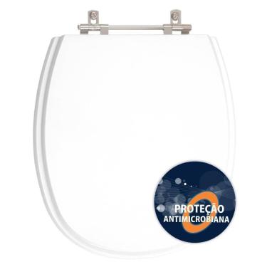 Imagem de Assento Sanitário Poliester Antibacteriano Aspen Branco Para Vaso Deca