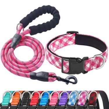 Imagem de Conjunto de coleira e coleira para cães Ladoogo Reflective Neoprene pa
