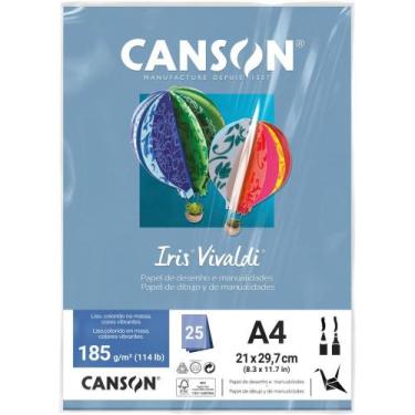Imagem de Papel A4 Colorido IRIS Vivaldi Azul 185G - Pacote com 25 Folhas - Cans