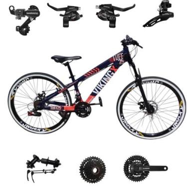 Imagem de Bicicleta Vikingx 24v Aro 26 Tuff 25 Aluminio Shimano Mtb Freeride Sus