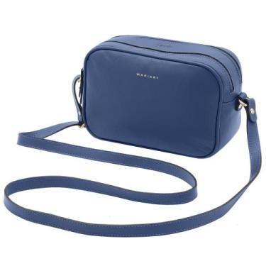 Imagem de Bolsa de Couro Mariart Guaraná, Azul canindé