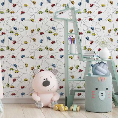 Imagem de Papel de Parede Trilha de Carros Baby Desenhos - GH Papel de Parede, 1
