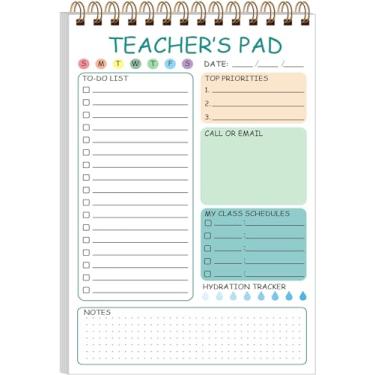 Imagem de Tuun Fuplan Bloco de notas para professores – Bloco de notas de lista de tarefas para professores, organizador de anotações em espiral, para compromissos de tarefas, presentes de agradecimento ao