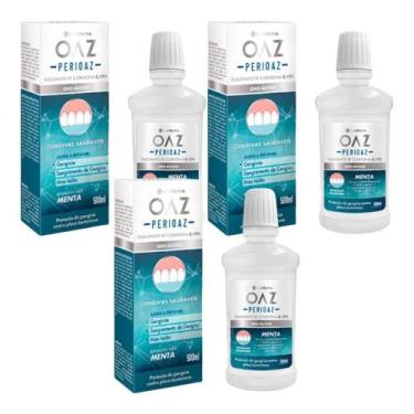 Imagem de Kit Enxaguante Bucal Perioaz Sabor Menta 3 Caixas 500ml Cada - EUROFAR