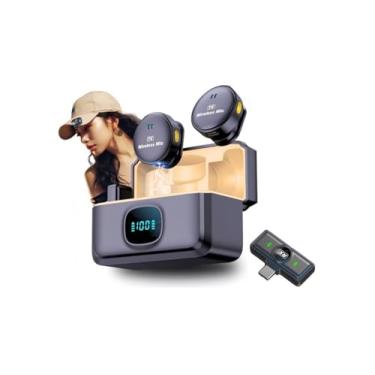 Imagem de Microfone Lapela Redondinho Duplo Imã Tipo C e Lightning