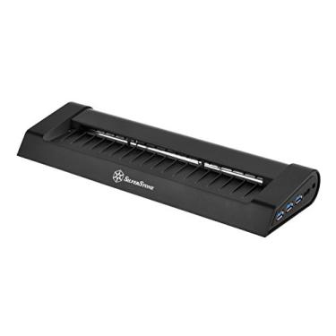 Imagem de Silverstone Tek Cooler multifuncional para laptop com ventilador de fluxo cruzado, recursos de rede e 3 portas USB 3.0 SuperSpeed (NB05B)