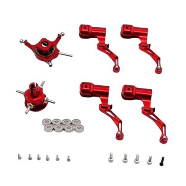 Imagem de Milageto Kit de placa oscilante para helicóptero RC, clipe de folha e acessórios para K124 K170, Vermelho