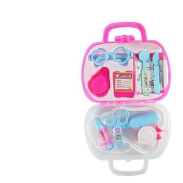 Imagem de Kit Médico Infantil de Brinquedo, Maleta Rosa com Acessórios, 8 Peças